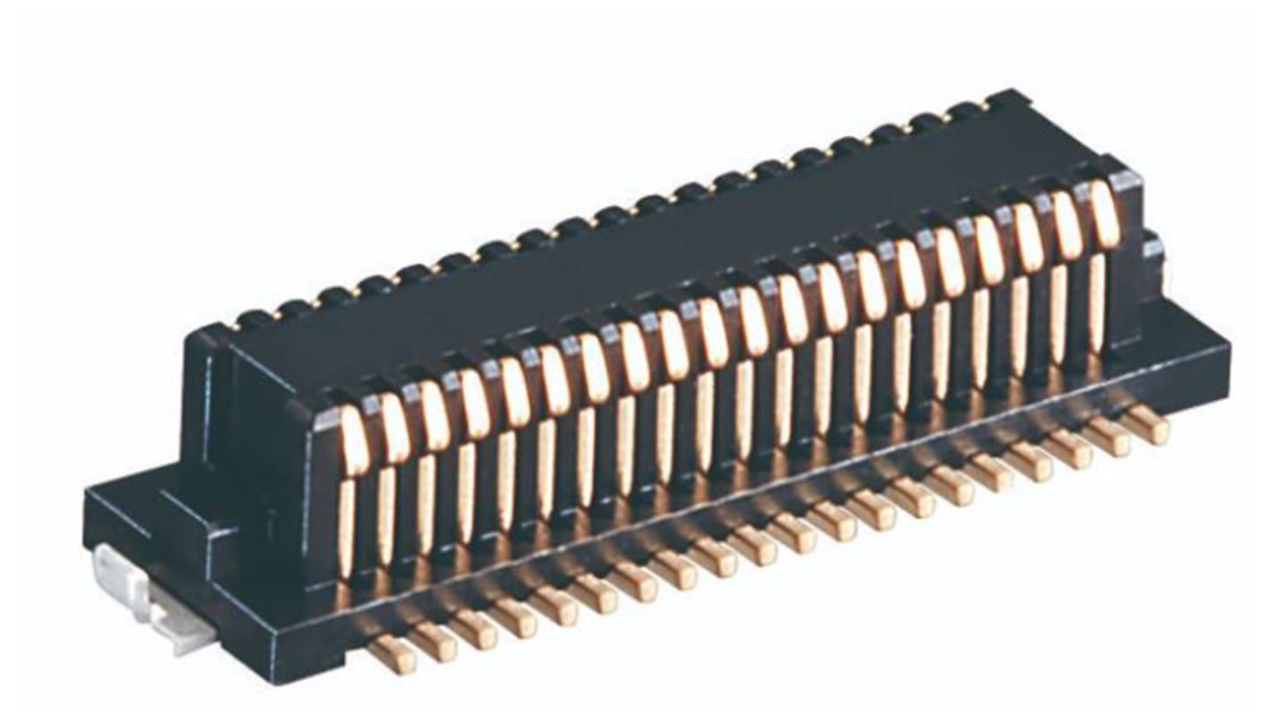 Hirose DF12 Series Straight Surface Mount PCB Socket, 40-Contact, 2-Row, 0.5mm Pitch, Solder Termination