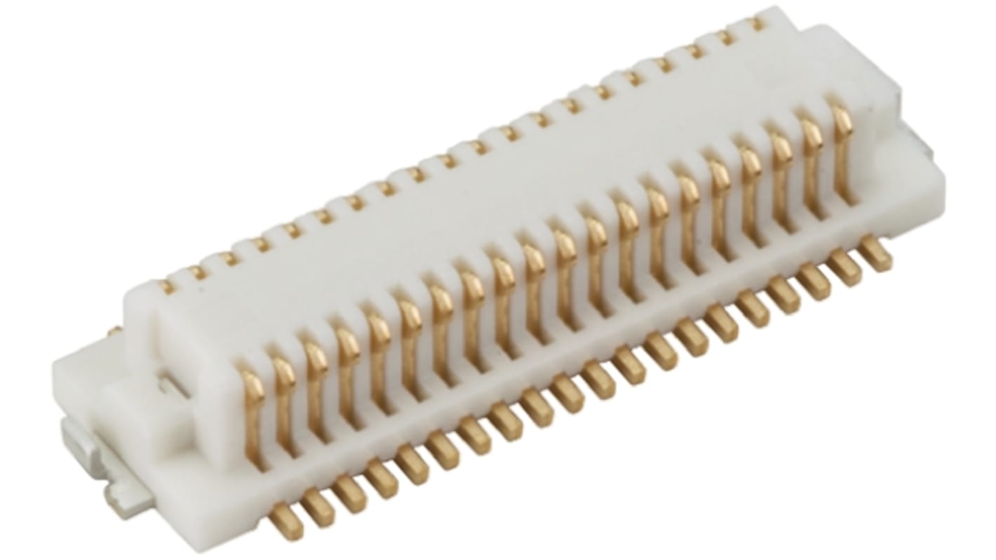 Hirose DF12 Series Straight Surface Mount PCB Socket, 20-Contact, 2-Row, 0.5mm Pitch, Solder Termination