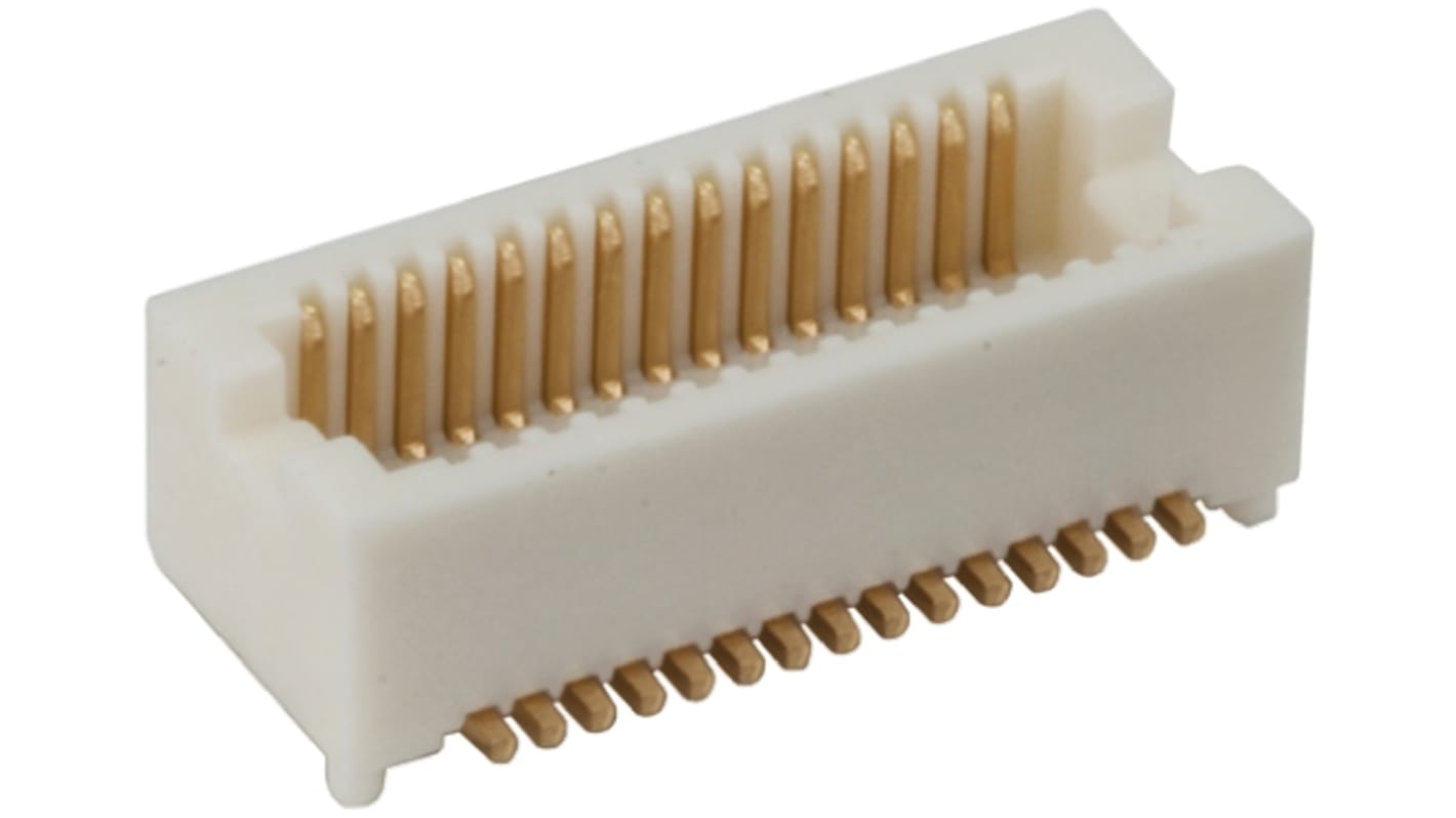 Hirose DF12 Series Straight Surface Mount PCB Header, 30 Contact(s), 0.5mm Pitch, 2 Row(s)