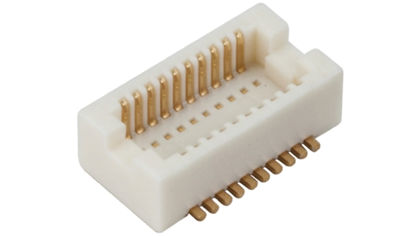 Hirose 40p双排排针 直向板对板连接器, 0.5mm间距, 300.0mA, 50.0 V, SMT安装, DF12系列
