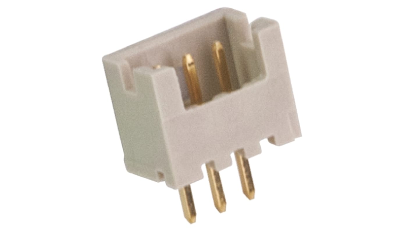 Hirose DF13 Series Straight Through Hole PCB Header, 3 Contact(s), 1.25mm Pitch, 1 Row(s), Shrouded
