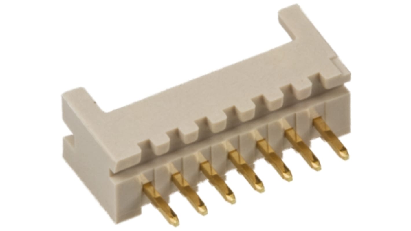 Conector macho para PCB Hirose serie DF13 de 8 vías, 1 fila, paso 1.25mm, para soldar, Montaje en orificio pasante