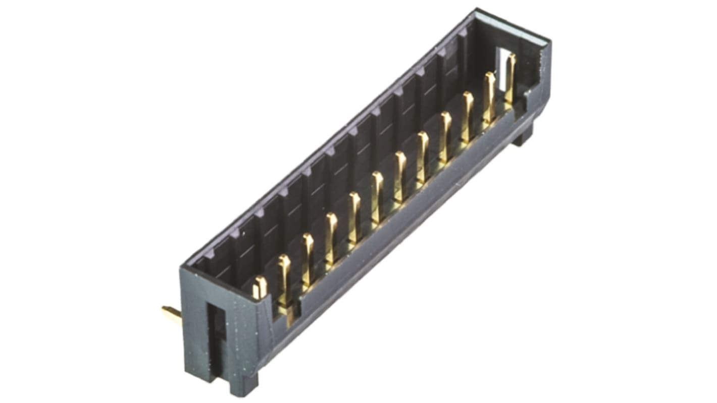 Hirose 14p单排排针 直角板对板, 线对板连接器, 2.0mm间距, 3.0A, 250.0 V, THT安装, DF3系列