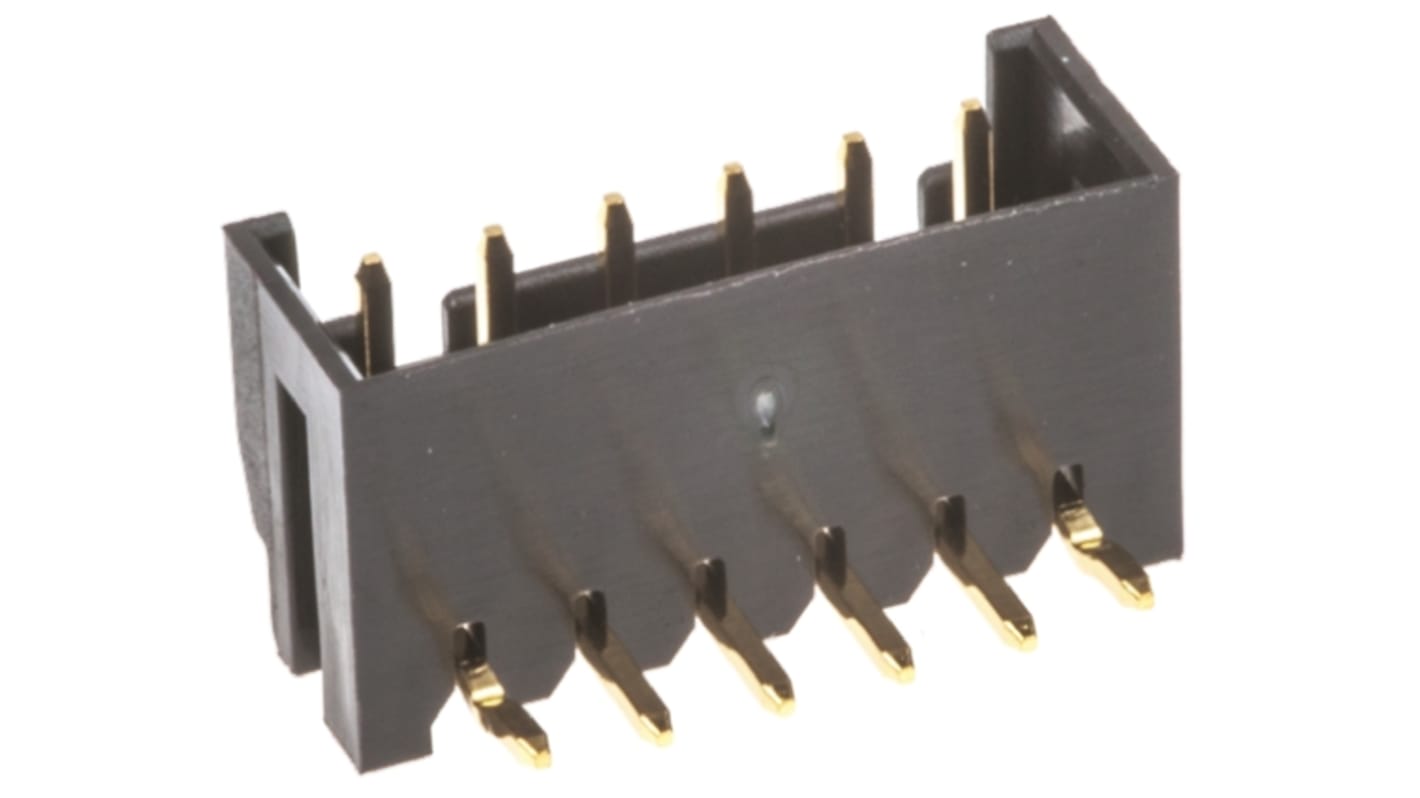 Hirose DF3 Series Right Angle Through Hole PCB Header, 6 Contact(s), 2.0mm Pitch, 1 Row(s), Shrouded