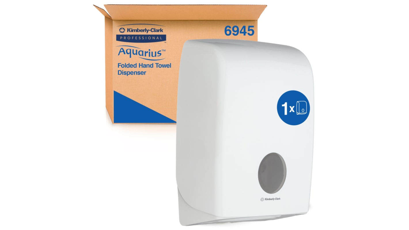Kimberly Clark Plastic White Wall Mounting Towel Dispenser, 274mm x 418mm x 146mm