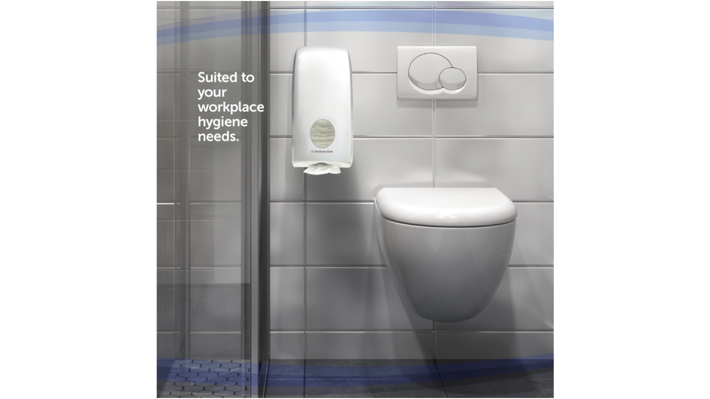 Kimberly Clark White Plastic Toilet Paper Dispenser, 170mm x 350mm x 380mm