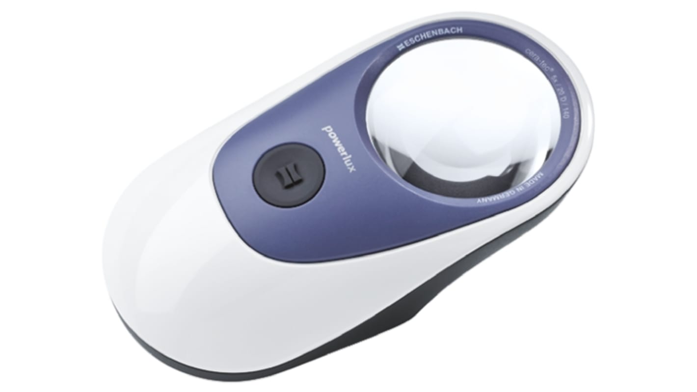 Eschenbach 5X带灯放大镜, Φ58mm镜片, 使用AA电池