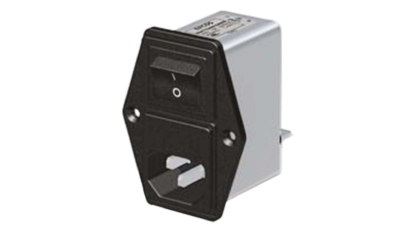 EPCOS 10A, 250 V ac/dc Panel Mount IEC Inlet Filter B84776A0010A000, Tab
