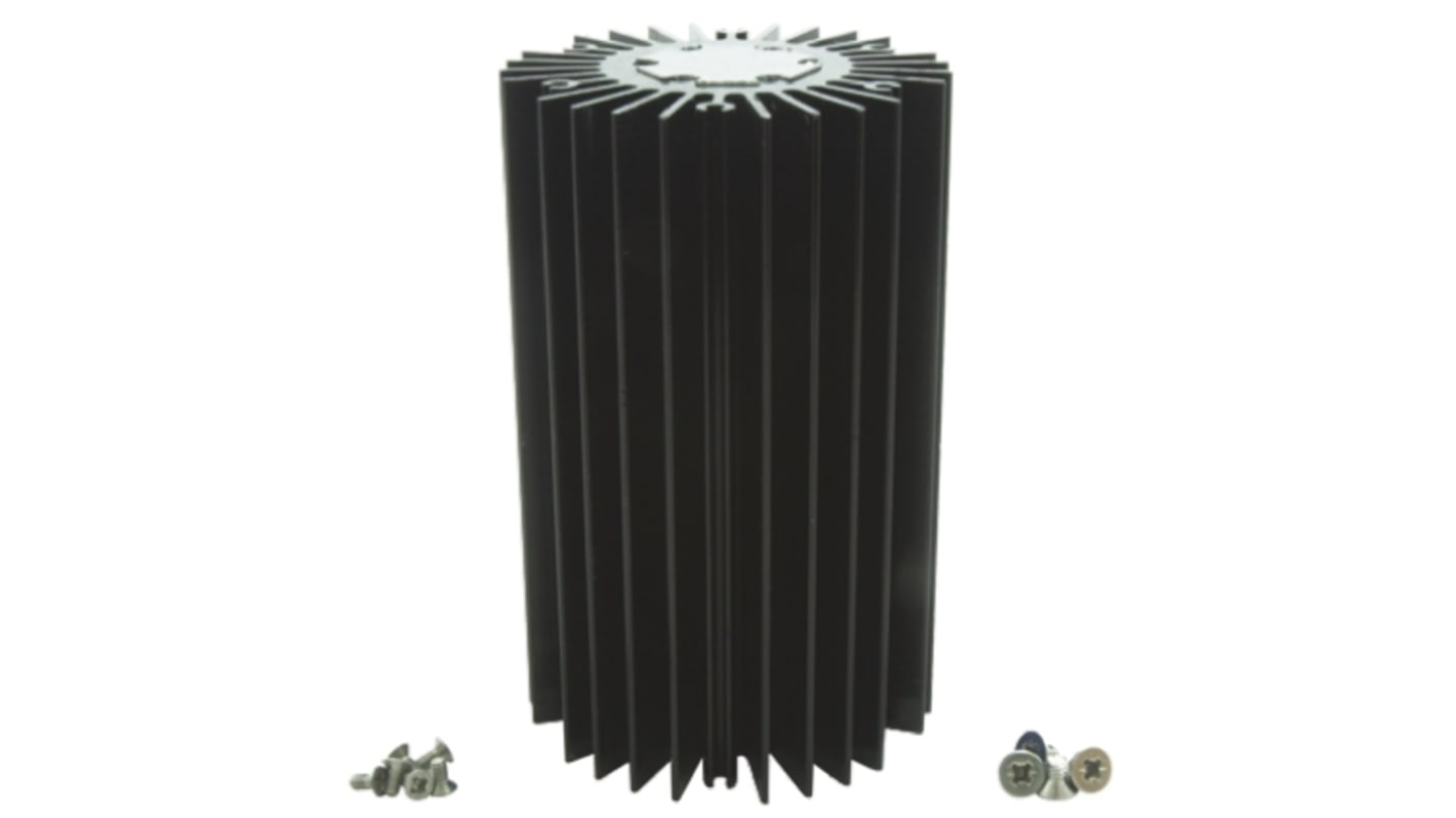 Intelligent LED Solutions 电子散热器, 50 (Dia.) x 80mm, 螺钉安装, 黑色