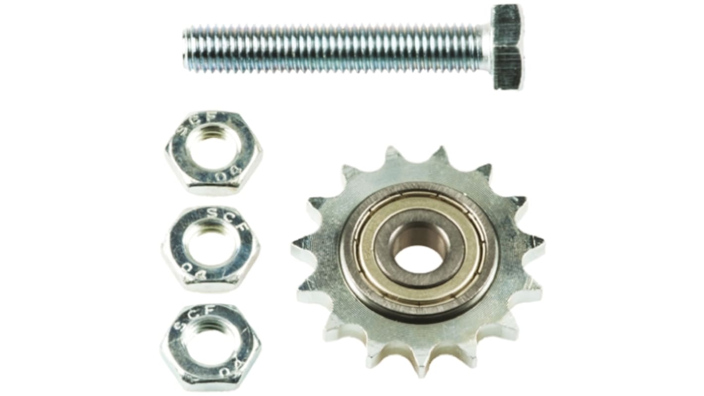 Koło łańcuchowe drabinkowe, 15 zębów, 08B-1, Through Bore, śr otworu: 11mm, śr toczna: 61.08mm, Stal galwanizowana