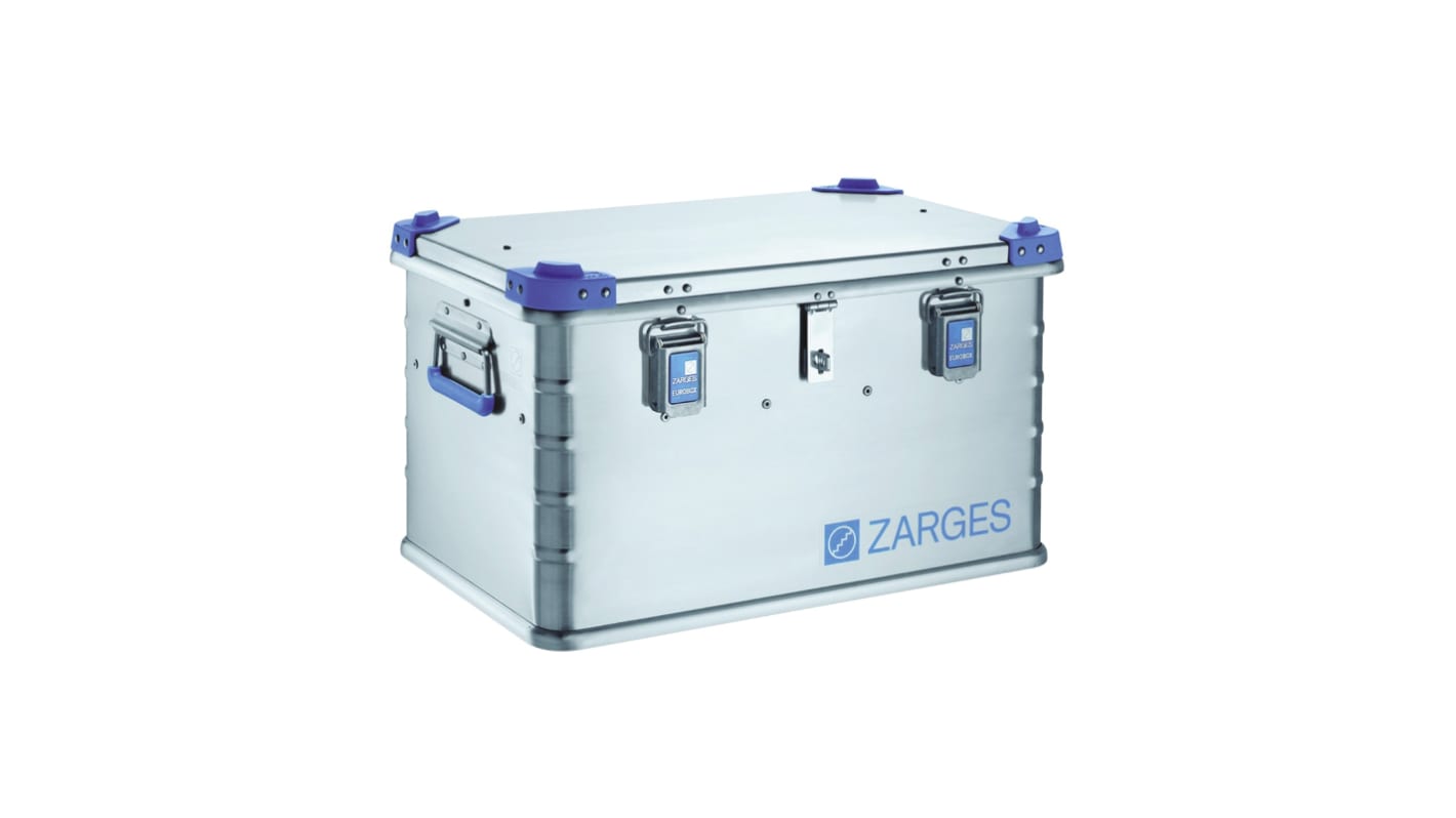 Zarges 铝航空箱, 防水, 外部600 x 400 x 340mm, 内部550 x 350 x 310mm, 带锁, 银色, EUROBOX系列