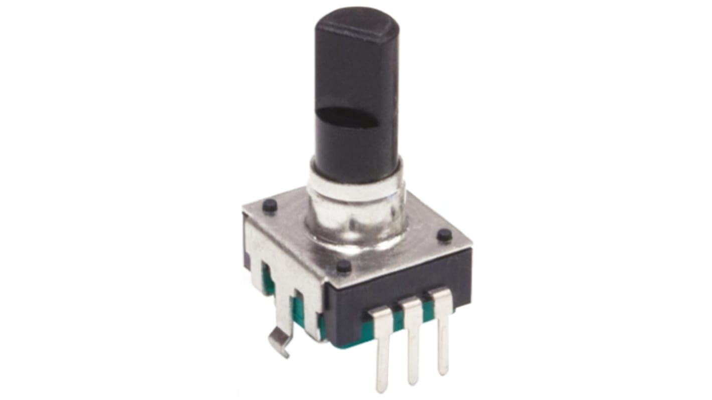 Bourns 24 Pulse Incremental Mechanical Rotary Encoder with a 6 mm Flat Shaft (Not Indexed), Through Hole