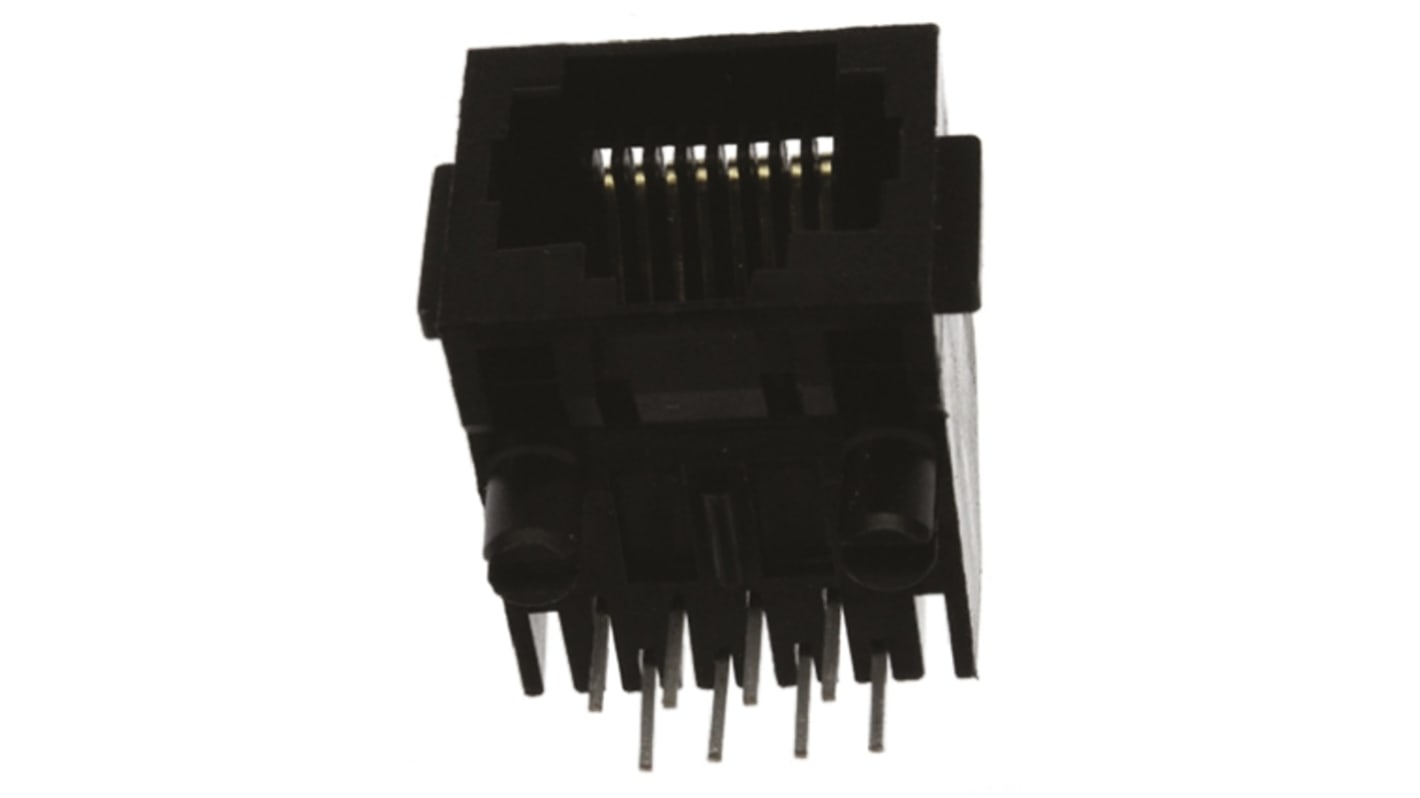 TE Connectivity 5555162 Series Female RJ45 Socket, Through Hole, Cat3 Right Angle 1 Port 8P8C -Way