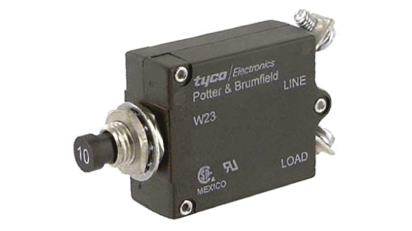 TE Connectivity Thermal Circuit Breaker - W23  Single Pole 50 V dc, 250V ac Voltage Rating, 30A Current Rating