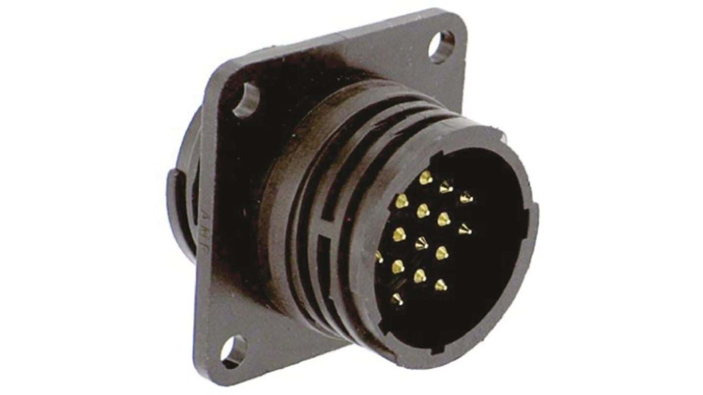 TE Connectivity Connector, 16 Contacts, Flange Mount, Socket, Female, IP65, CPC Series 1 Series