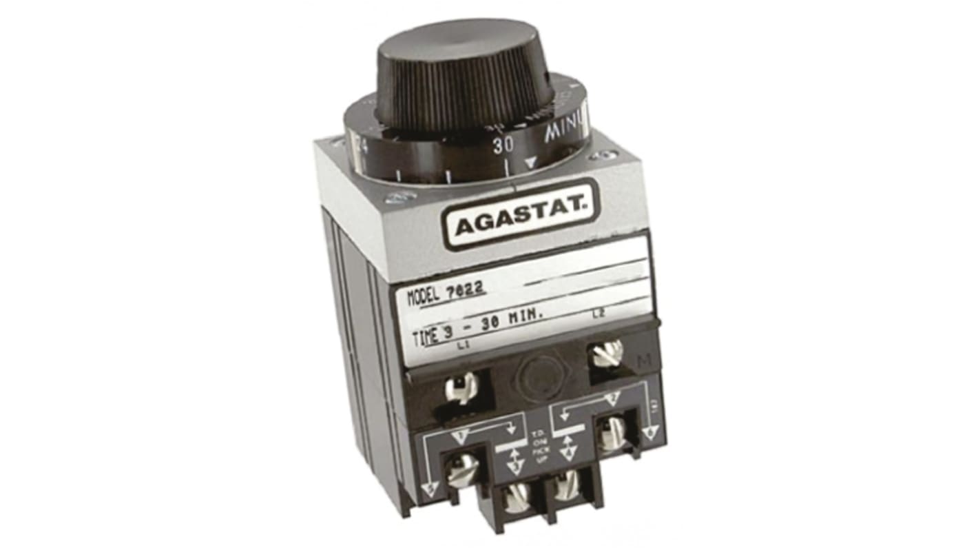 TE Connectivity 7000 Series Panel Mount Timer Relay, 2-Contact, 0.5 → 5s, DPDT