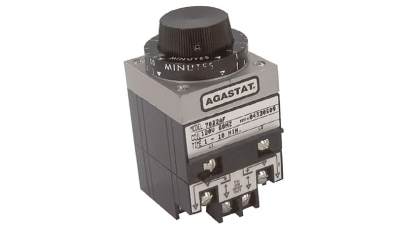 TE Connectivity 7000 Series Panel Mount Timer Relay, 2-Contact, 1 → 10min, DPDT