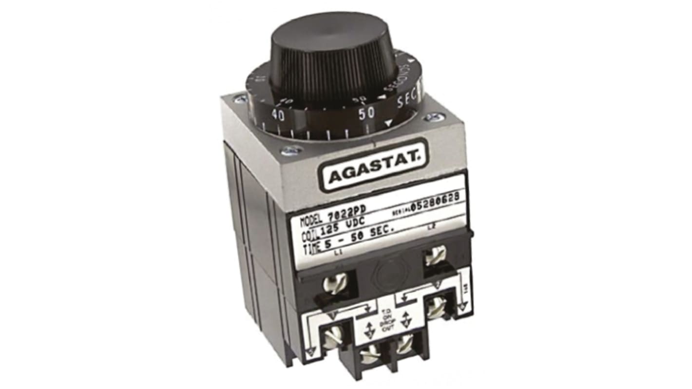 TE Connectivity 7000 Series Panel Mount Timer Relay, 2-Contact, 5 → 50s, DPDT