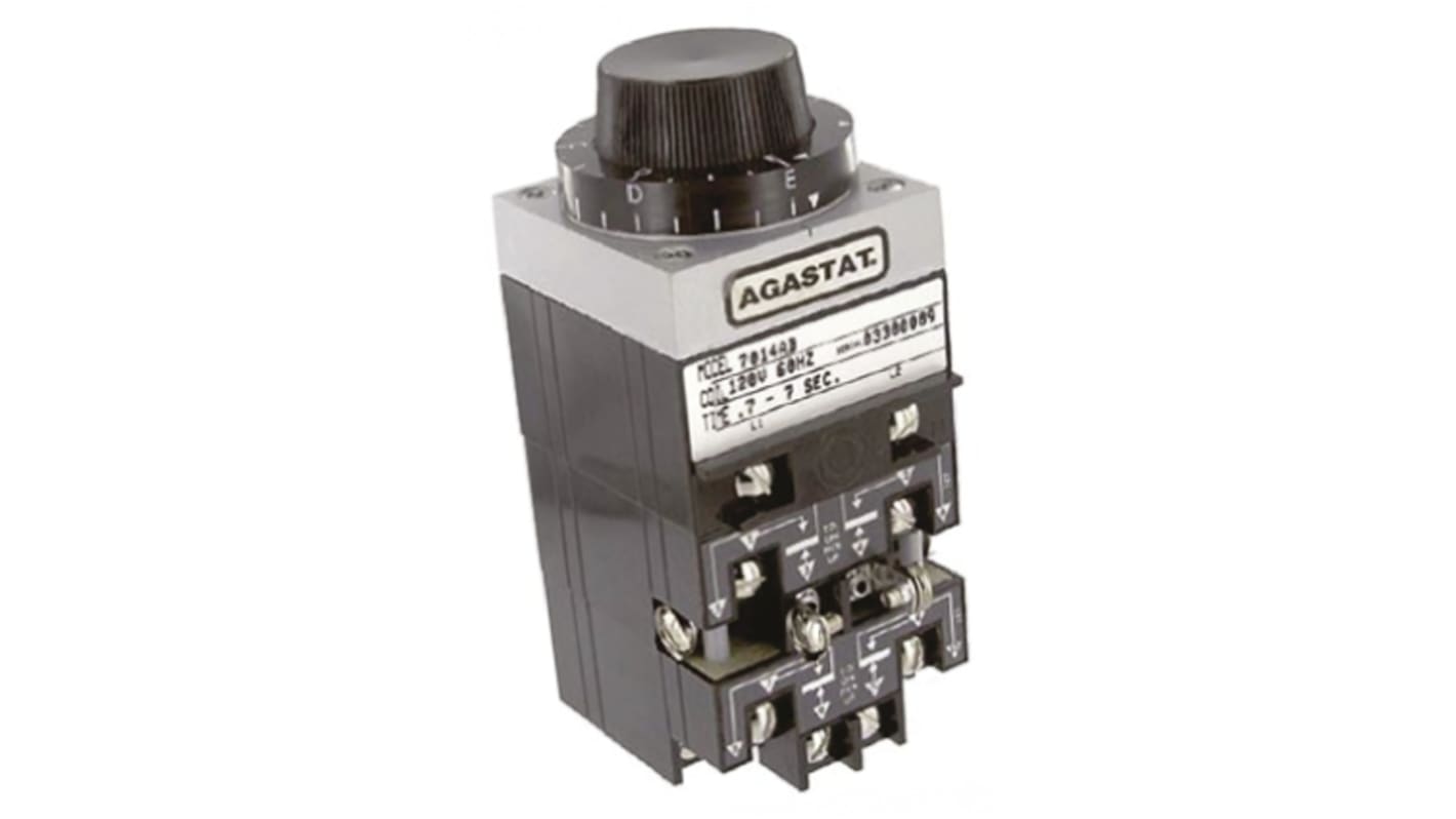 TE Connectivity 7000 Series Panel Mount Timer Relay, 4-Contact, 0.7 → 7s, DPDT