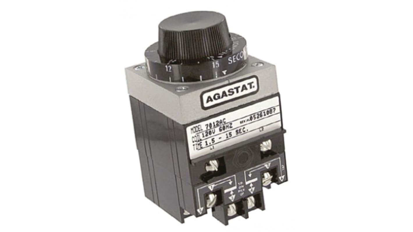 TE Connectivity 7000 Series Panel Mount Timer Relay, 2-Contact, 1.5 → 15s, DPDT