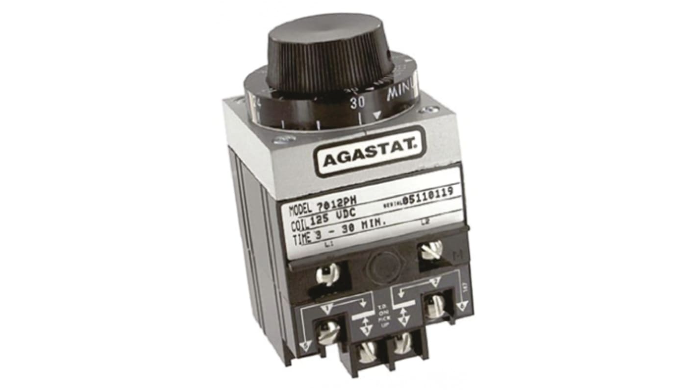 TE Connectivity 7000 Series Panel Mount Timer Relay, 2-Contact, 3 → 30min, DPDT