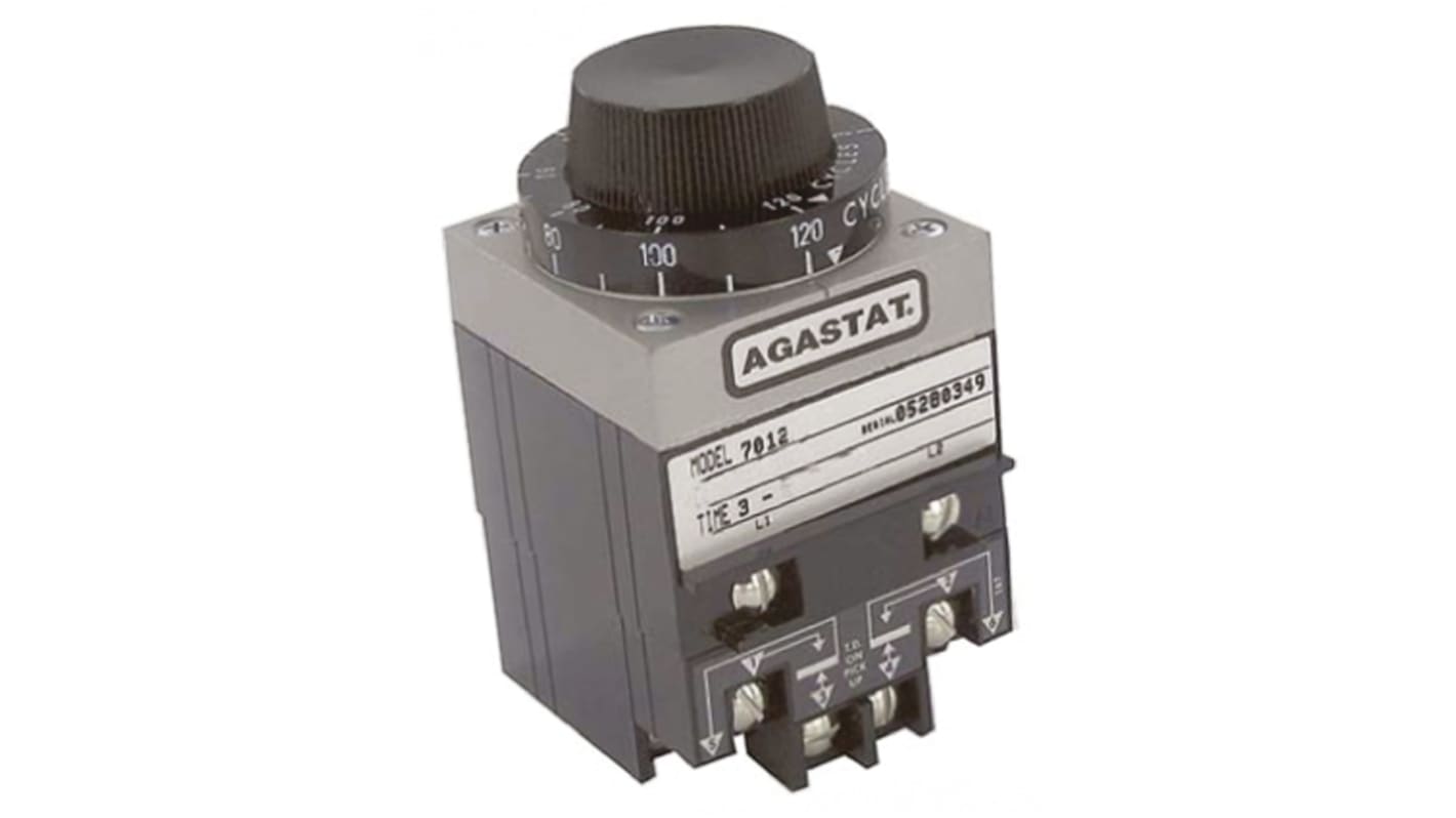 TE Connectivity 7000 Series Panel Mount Timer Relay, 2-Contact, 1 → 300s, DPDT