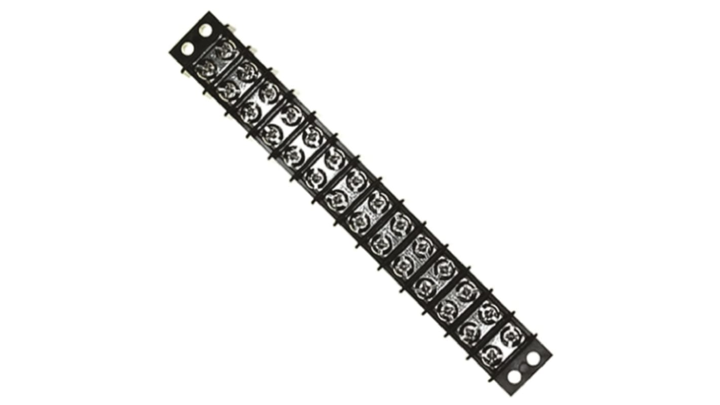 TE Connectivity Barrier Strip, 14 Contact, 9.53mm Pitch, 2 Row, 20A, 300 V