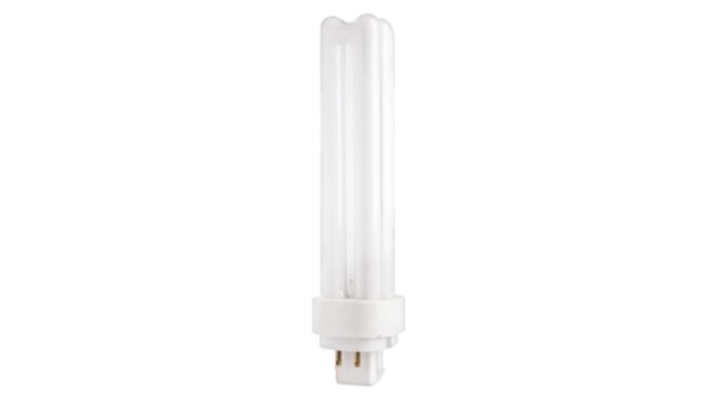 GE G24q-2 Quad Tube Shape CFL Bulb, 18 W, 3000K, Warm White Colour Tone