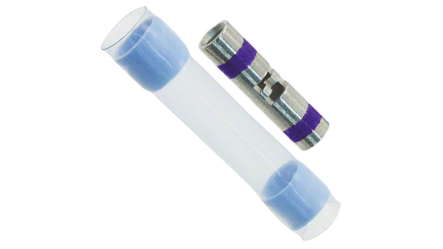 TE Connectivity, MiniSeal Butt Splice Connector, Blue, Insulated 16 → 20 AWG