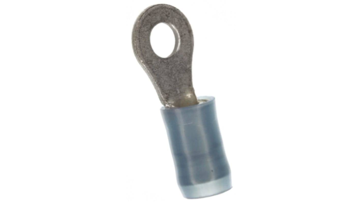 TE Connectivity, PIDG Insulated Ring Terminal, M5 Stud Size, 1mm² to 2.6mm² Wire Size, Blue