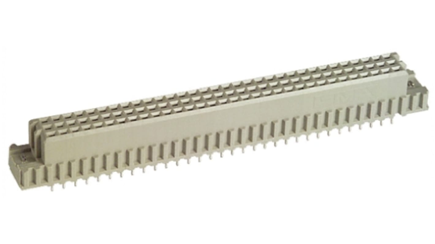 TE Connectivity Eurocard C2 DIN 41612-Steckverbinder Buchse Gerade, 96-polig / 3-reihig, Raster 2.54mm Lötanschluss