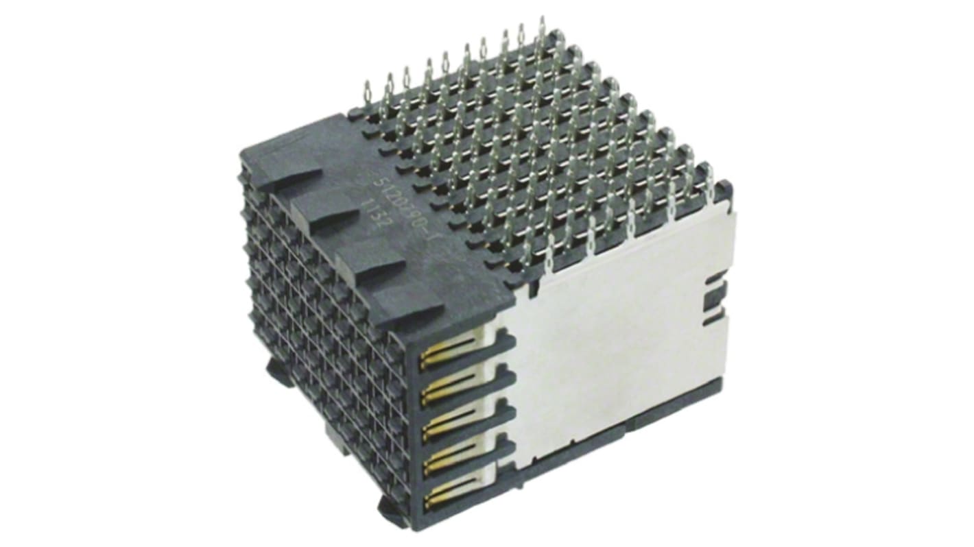 TE Connectivity, Z-PACK HS3 2.5mm Pitch High Speed Backplane Connector, Female, Right Angle, 10 Column, 10 Row, 100