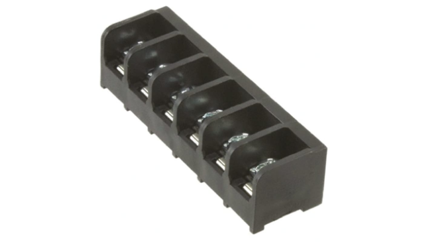 TE Connectivity Barrier Strip, 6 Contact, 9.53mm Pitch, 1 Row, 25A, 300 V