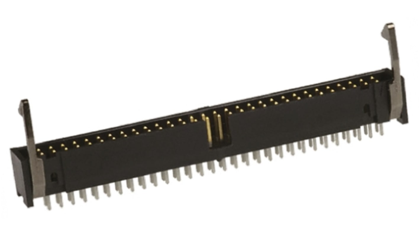 TE Connectivity AMP-LATCH Series Straight Through Hole PCB Header, 34 Contact(s), 2.54mm Pitch, 2 Row(s), Shrouded