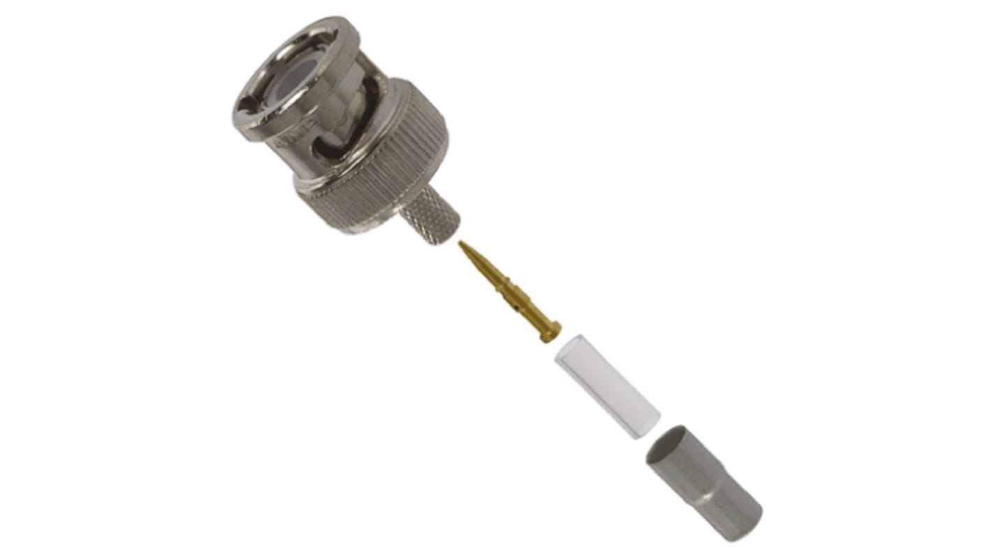 TE Connectivity, Plug Cable Mount BNC Connector, 50Ω, Crimp Termination, Straight Body