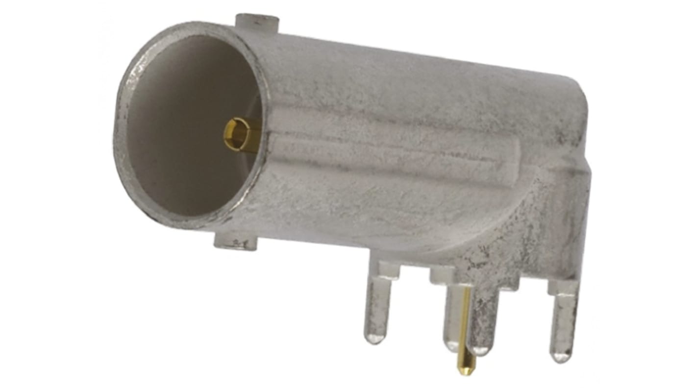 TE Connectivity, Jack PCB Mount BNC Connector, 75Ω, Through Hole Termination, Right Angle Body