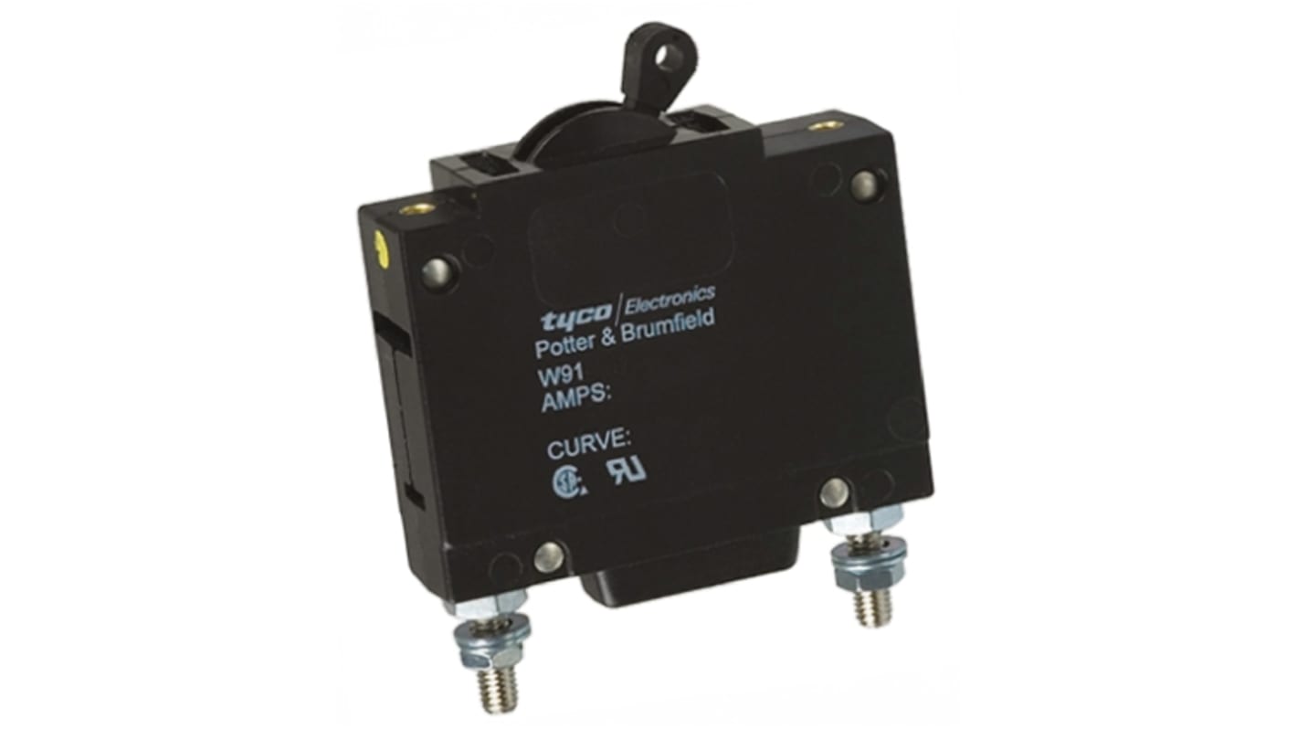 TE Connectivity Thermal Magnetic Circuit Breaker - W91  Single Pole 277V ac Voltage Rating, 5A Current Rating