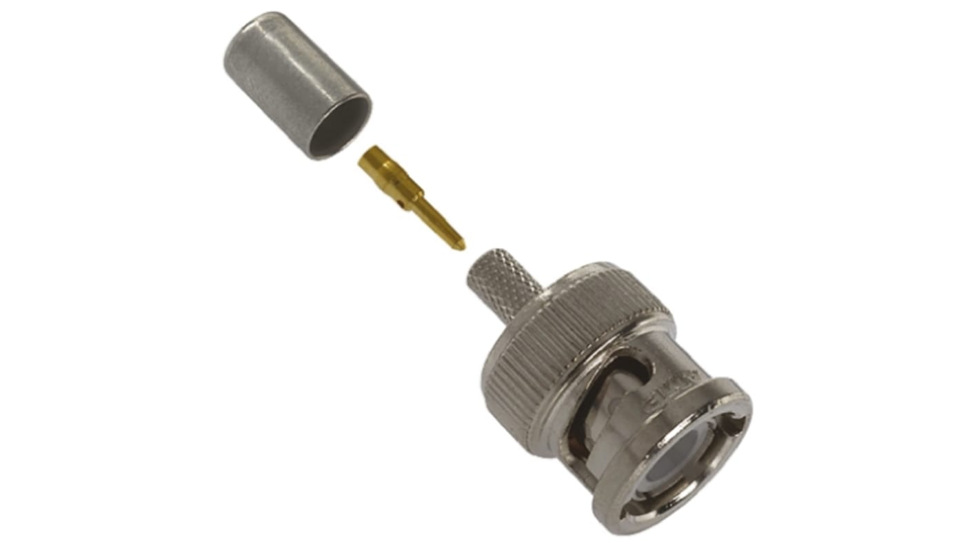 TE Connectivity, Plug Cable Mount BNC Connector, 50Ω, Crimp Termination, Straight Body