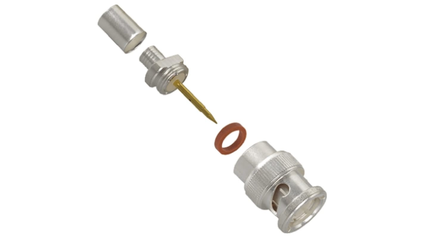 TE Connectivity BNC Series, Plug Cable Mount BNC Connector, 50Ω, Crimp Termination, Straight Body