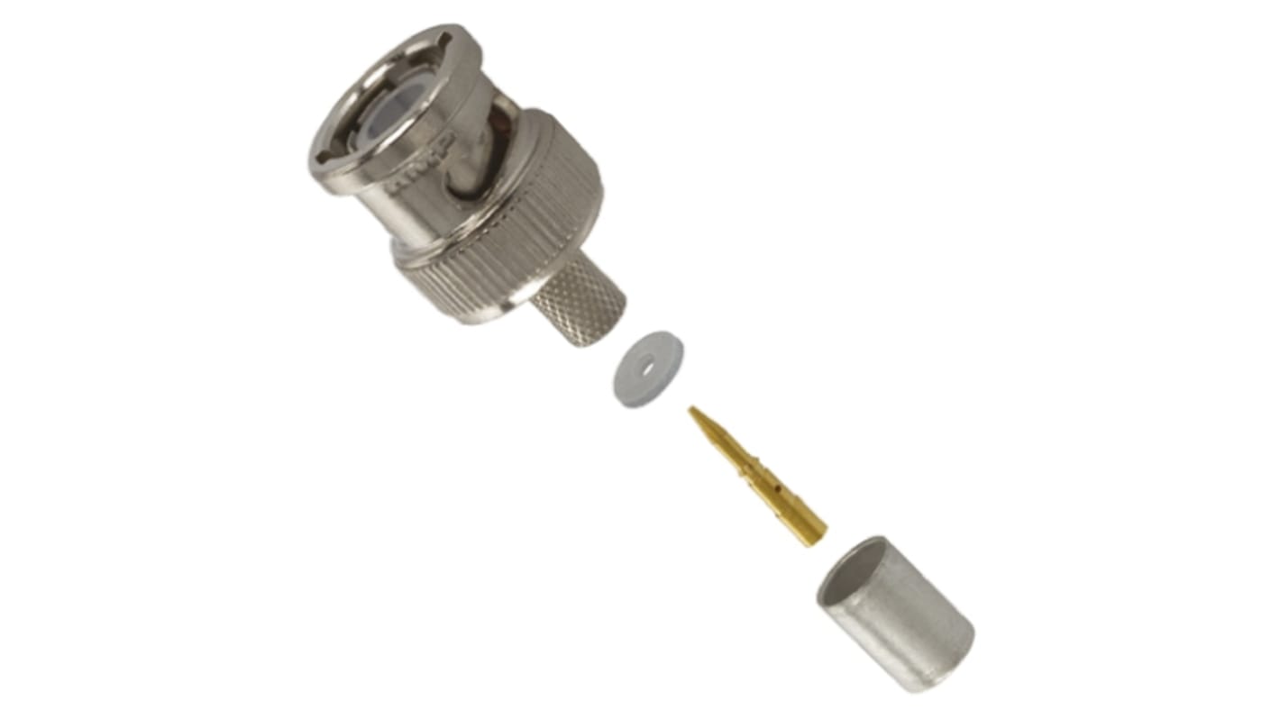TE Connectivity, Plug Cable Mount BNC Connector, 50Ω, Crimp Termination, Straight Body