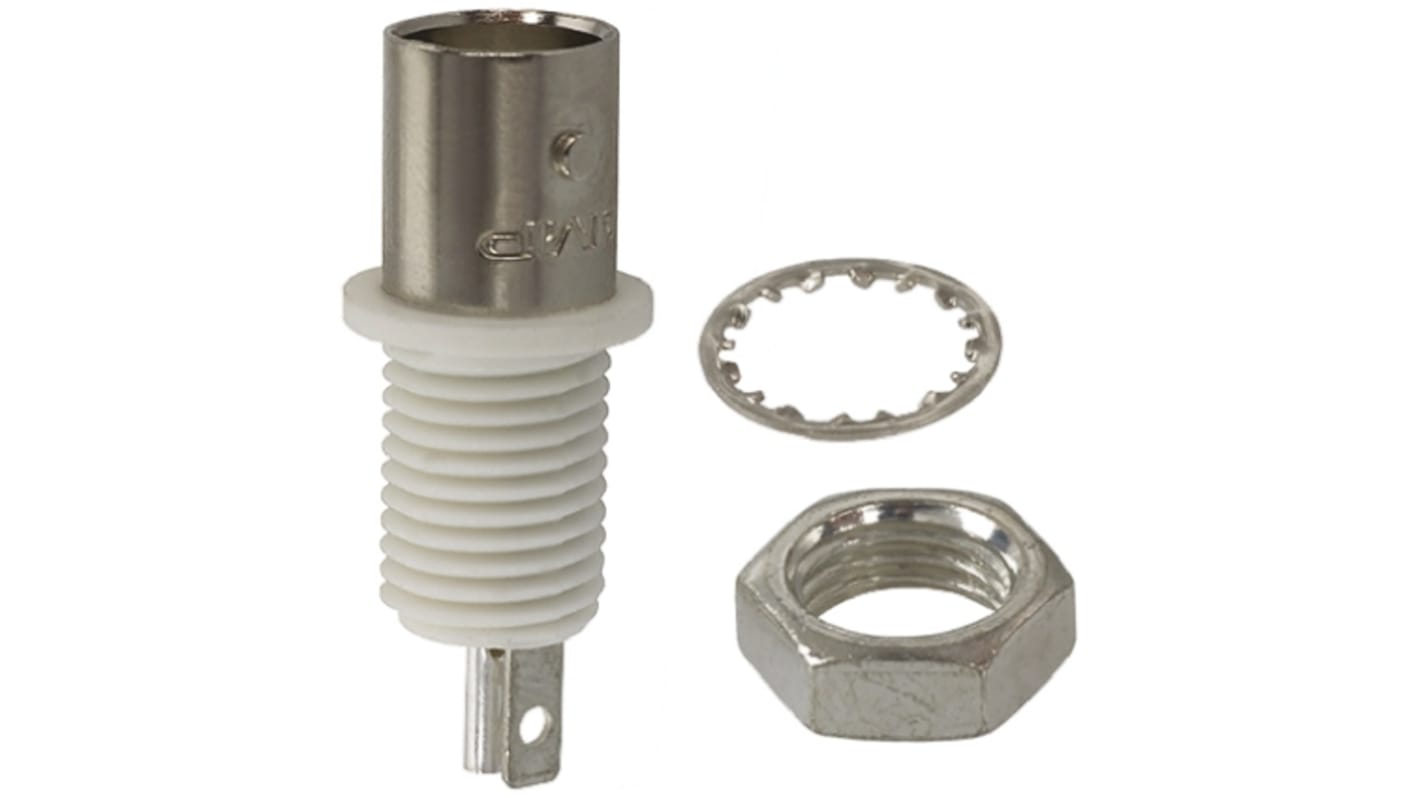 TE Connectivity 227726 Series, Jack Panel Mount BNC Connector, 50Ω, Solder Termination, Straight Body
