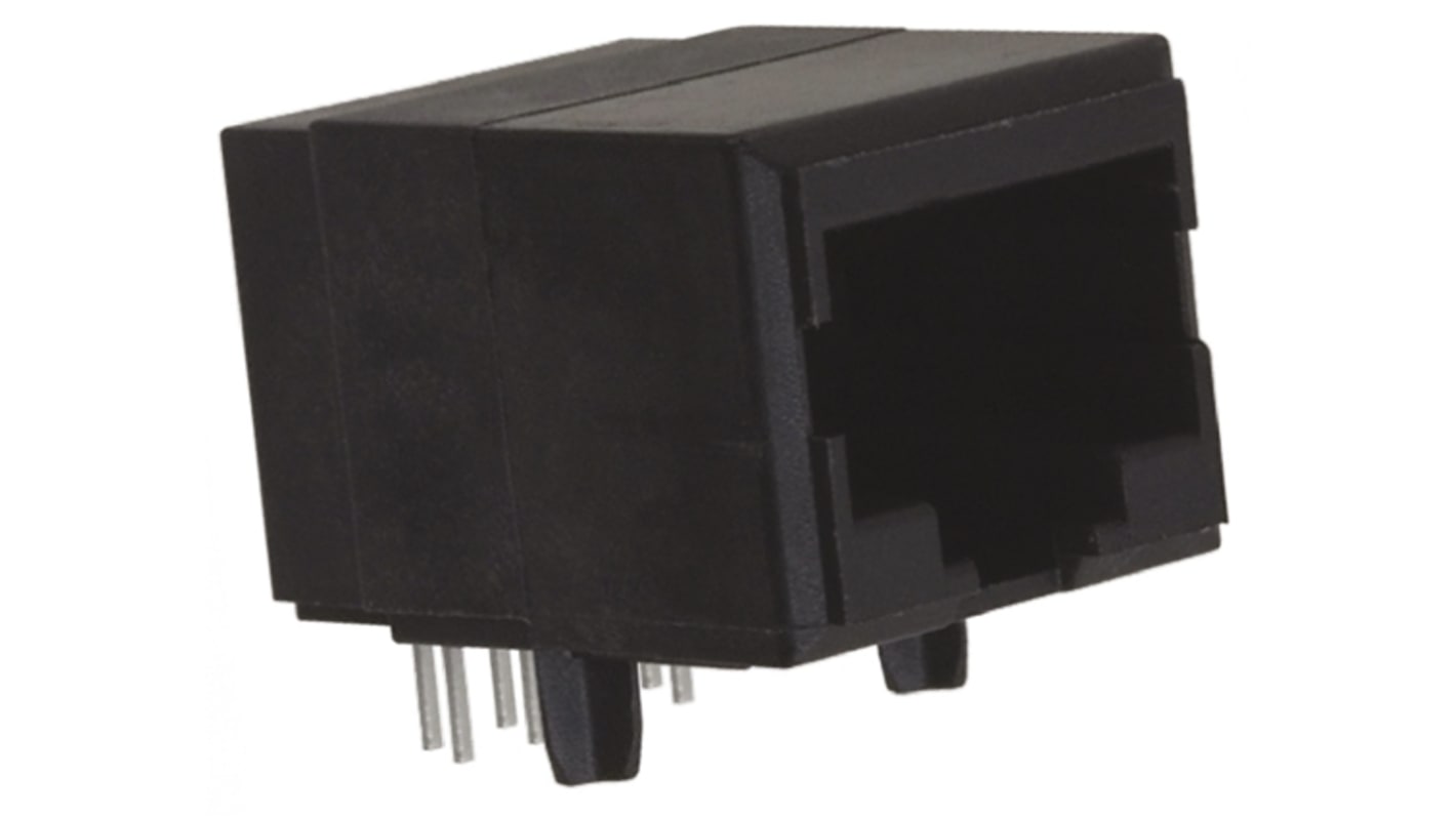 TE Connectivity 5557785 Series Female RJ45 Connector, Through Hole, Cat3 Right Angle 1 Port 8P8C -Way