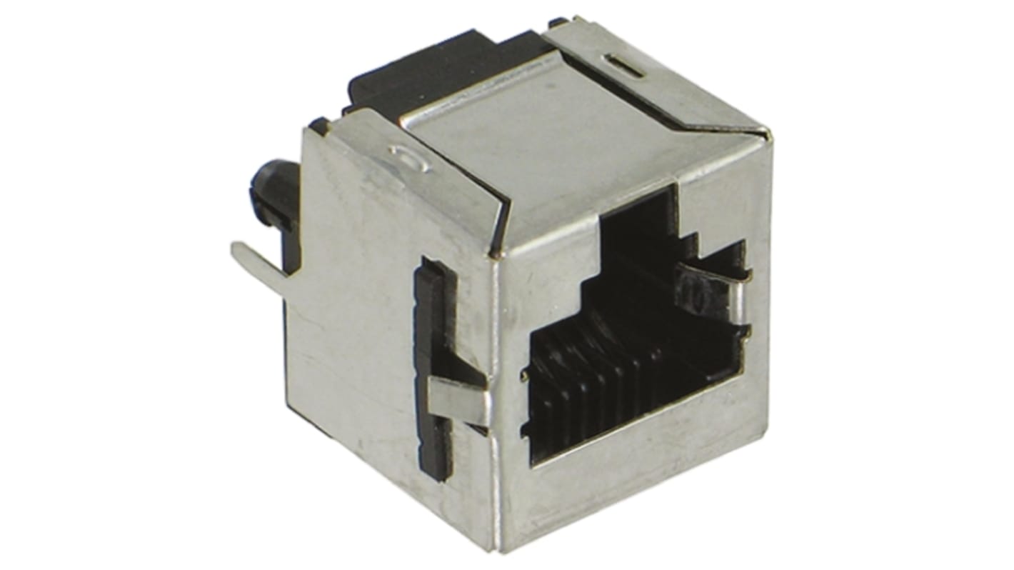 TE Connectivity 5557730 Series Female RJ45 Connector, PCB Mount, Cat3 Straight 1 Port 8P8C -Way