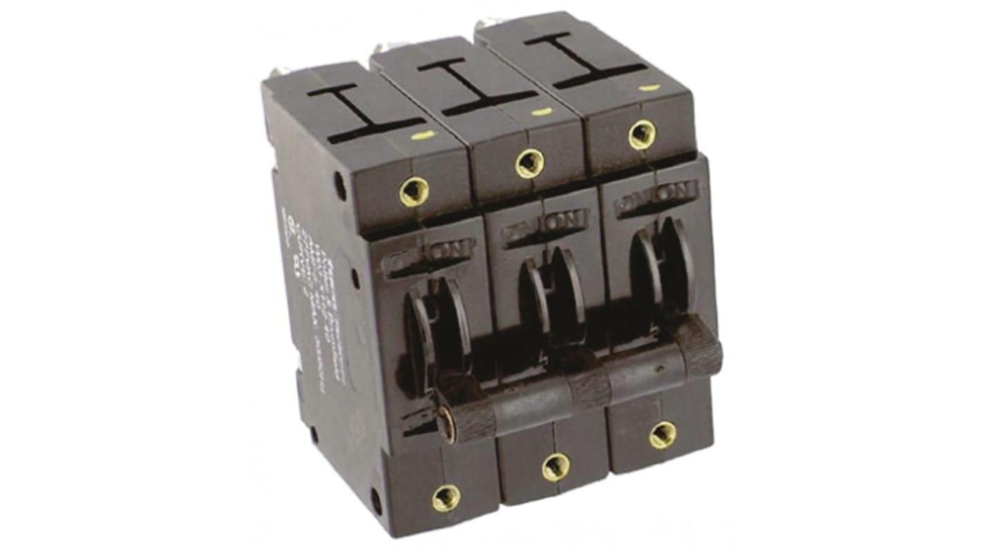 TE Connectivity Thermal Magnetic Circuit Breaker - W93 3 Pole 277V ac Voltage Rating, 50A Current Rating