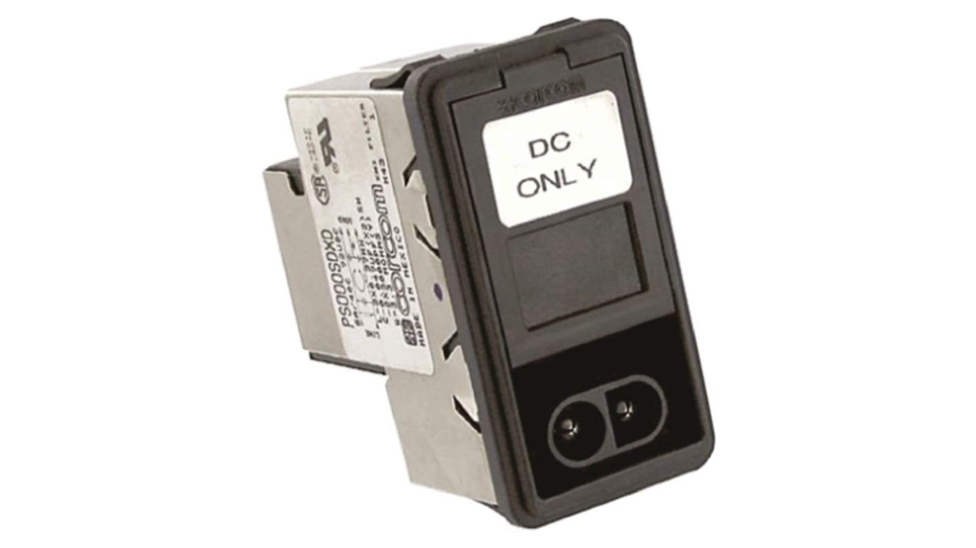 TE Connectivity 10A, 80 V dc Male Snap-In IEC Filter PS000SDXD, Spade 1 Fuse