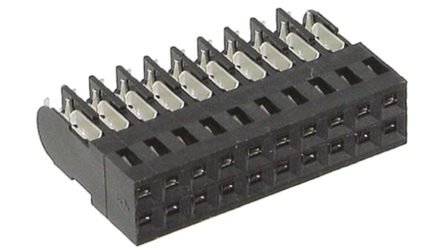 TE Connectivity 20-Way IDC Connector Socket for Cable Mount, 2-Row
