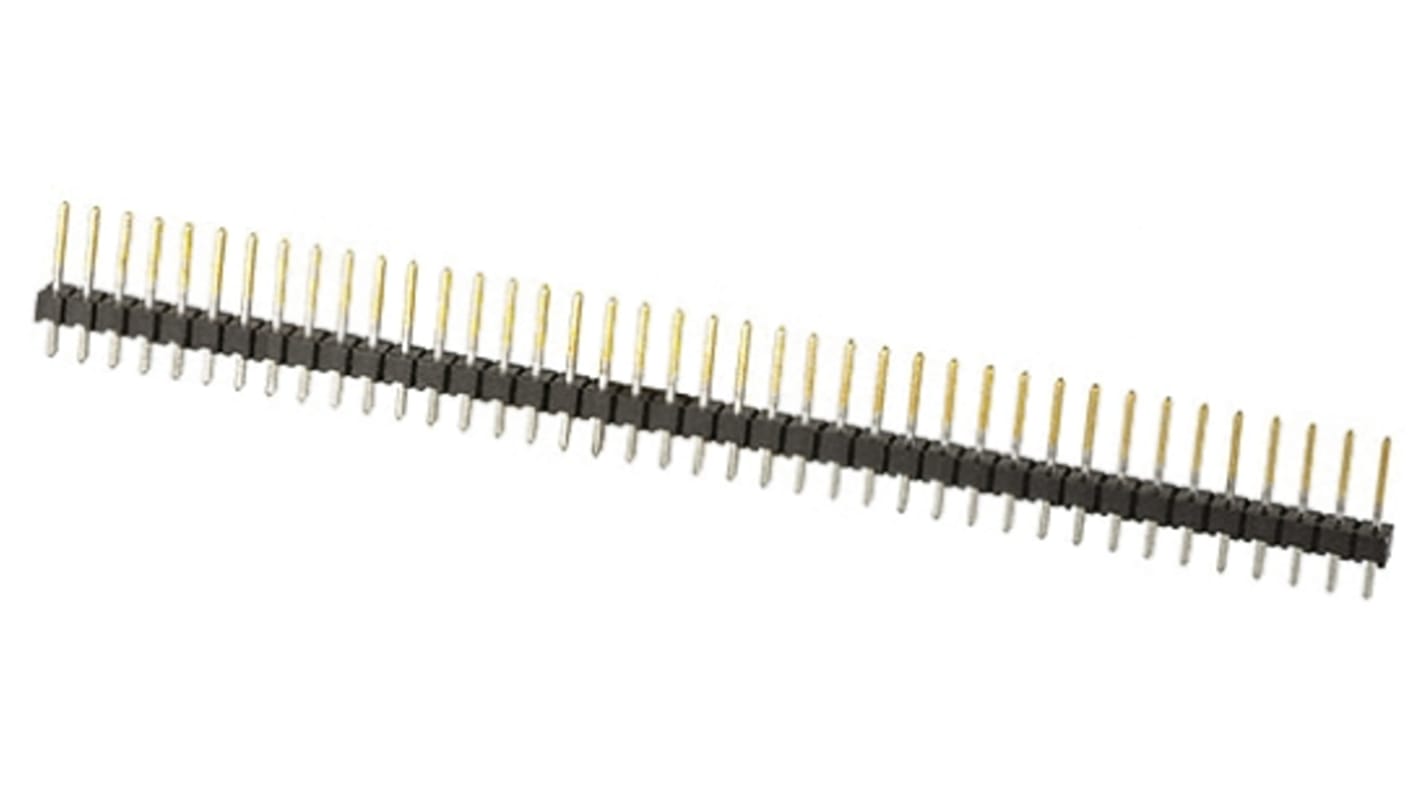 TE Connectivity AMPMODU MOD II Series Straight Through Hole Pin Header, 40 Contact(s), 2.54mm Pitch, 1 Row(s),