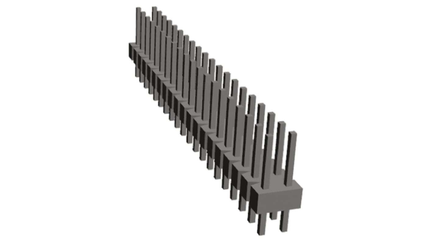 TE Connectivity AMPMODU MOD II Series Straight Through Hole Pin Header, 40 Contact(s), 2.54mm Pitch, 2 Row(s),