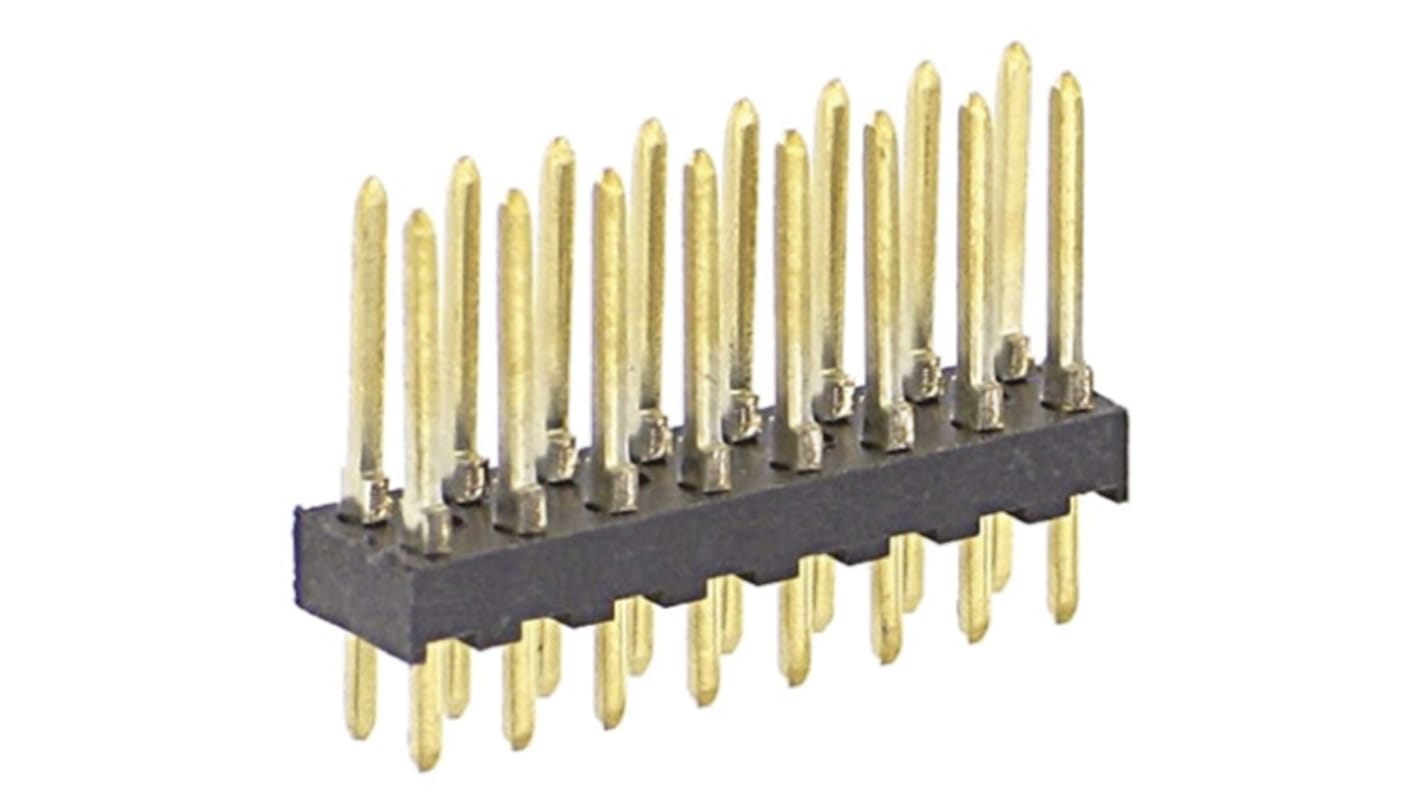 TE Connectivity AMPMODU MOD II Series Straight Through Hole Pin Header, 16 Contact(s), 2.54mm Pitch, 2 Row(s),