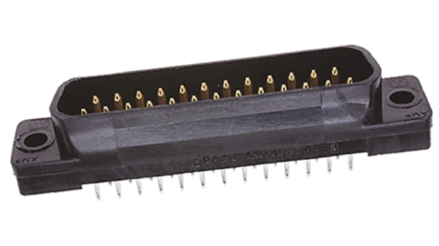 TE Connectivity Amplimite HD-20 25 Way Through Hole D-sub Connector Plug, with 3.05 mm mounting holes